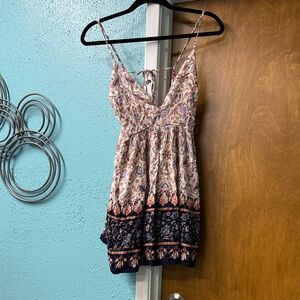 En Crème Floral Spaghetti Strap Dress